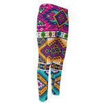 Bright Colors Aztec Pattern Print Men's Compression Pants