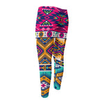 Bright Colors Aztec Pattern Print Men's Compression Pants