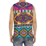 Bright Colors Aztec Pattern Print Men's Fitness Tank Top