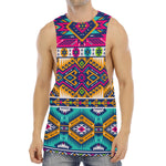 Bright Colors Aztec Pattern Print Men's Muscle Tank Top