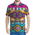 Bright Colors Aztec Pattern Print Men's Polo Shirt