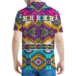 Bright Colors Aztec Pattern Print Men's Polo Shirt