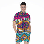 Bright Colors Aztec Pattern Print Men's Rompers