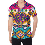 Bright Colors Aztec Pattern Print Men's Shirt