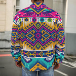 Bright Colors Aztec Pattern Print Men's Shirt Jacket