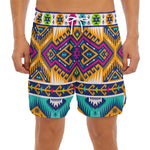 Bright Colors Aztec Pattern Print Men's Split Running Shorts