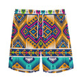 Bright Colors Aztec Pattern Print Men's Athletic Shorts