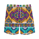 Bright Colors Aztec Pattern Print Men's Sports Shorts