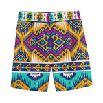 Bright Colors Aztec Pattern Print Men's Sports Shorts