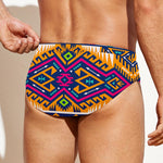 Bright Colors Aztec Pattern Print Men's Swim Briefs