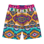 Bright Colors Aztec Pattern Print Men's Swim Trunks