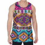 Bright Colors Aztec Pattern Print Men's Velvet Tank Top