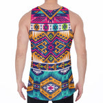 Bright Colors Aztec Pattern Print Men's Velvet Tank Top