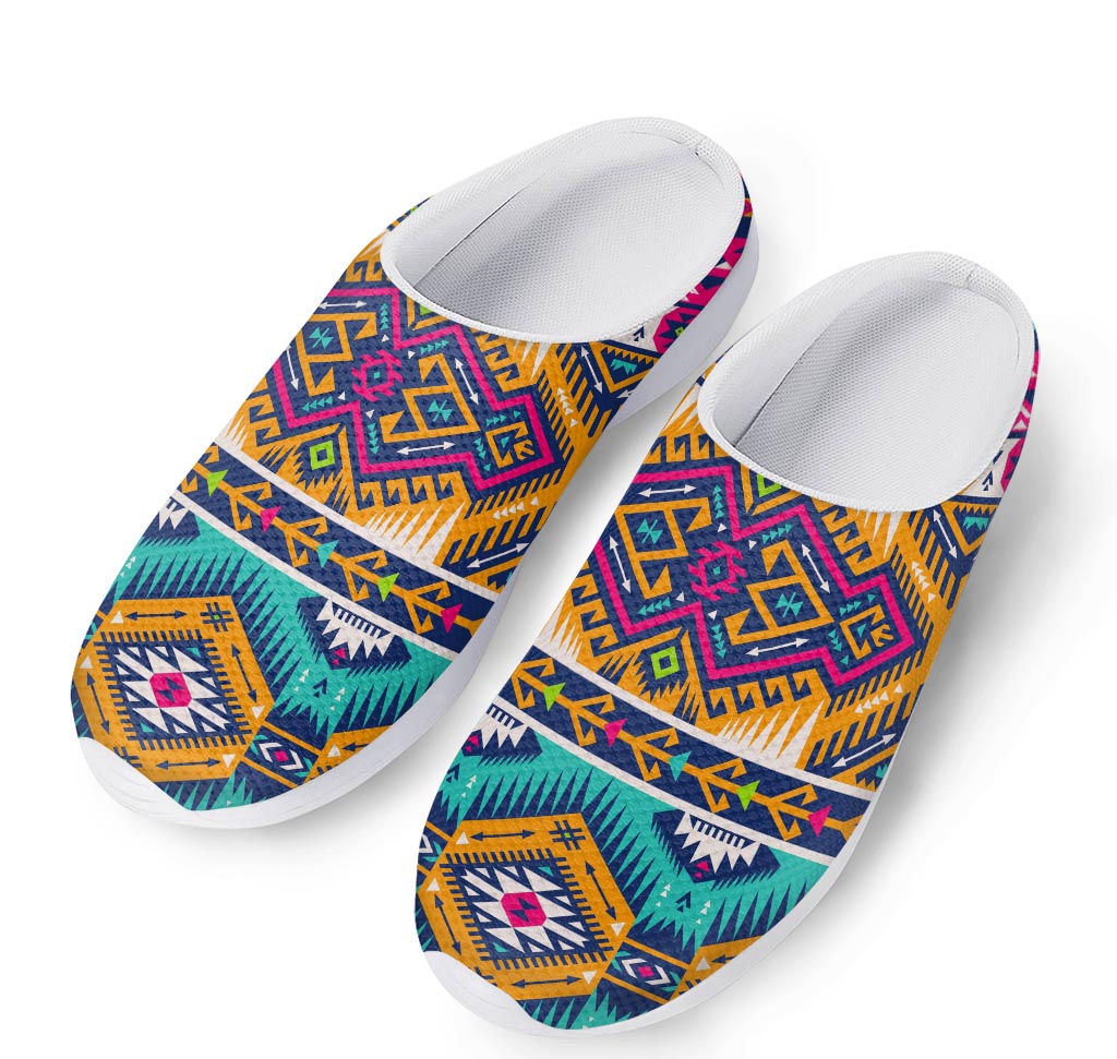 Bright Colors Aztec Pattern Print Mesh Casual Shoes