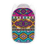 Bright Colors Aztec Pattern Print Mesh Laundry Hamper