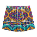 Bright Colors Aztec Pattern Print Mesh Shorts