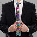 Bright Colors Aztec Pattern Print Necktie