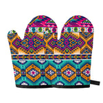 Bright Colors Aztec Pattern Print Oven Mitts