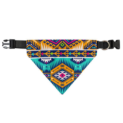 Bright Colors Aztec Pattern Print Over The Collar Dog Bandana