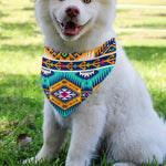 Bright Colors Aztec Pattern Print Over The Collar Dog Bandana