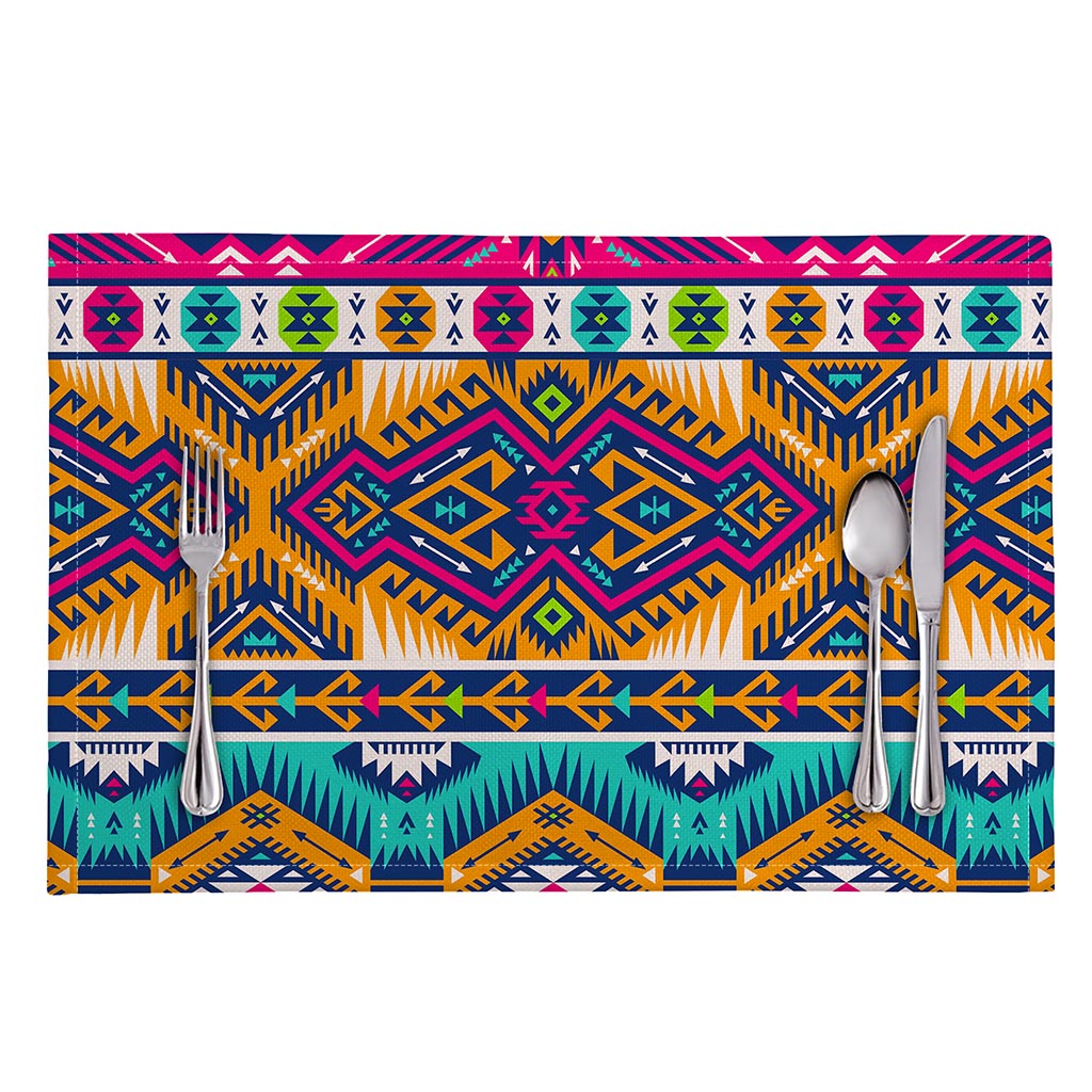 Bright Colors Aztec Pattern Print Placemat