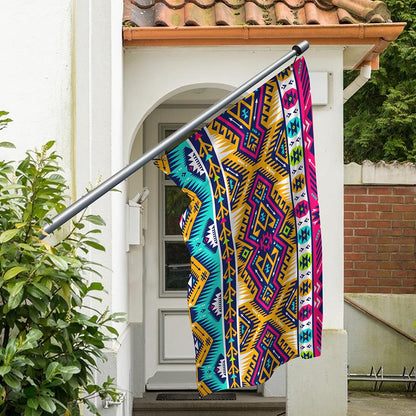 Bright Colors Aztec Pattern Print Polyester Flag