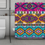 Bright Colors Aztec Pattern Print Polyester Shower Curtain