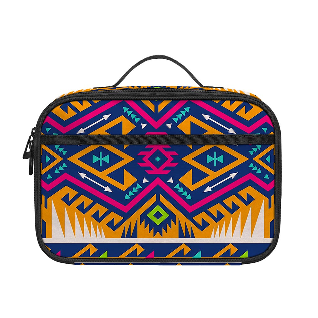 Bright Colors Aztec Pattern Print Portable Lunch Bag