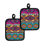 Bright Colors Aztec Pattern Print Pot Holders