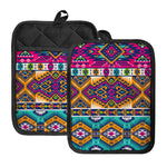 Bright Colors Aztec Pattern Print Pot Holders With Pocket