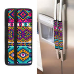 Bright Colors Aztec Pattern Print Refrigerator Handle Covers