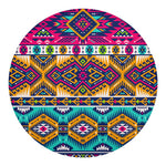 Bright Colors Aztec Pattern Print Round Blanket