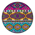 Bright Colors Aztec Pattern Print Round Floor Mat