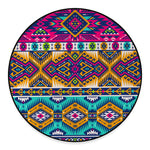 Bright Colors Aztec Pattern Print Round Floor Mat