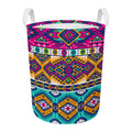 Bright Colors Aztec Pattern Print Round Laundry Basket