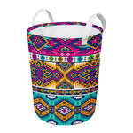 Bright Colors Aztec Pattern Print Round Laundry Basket