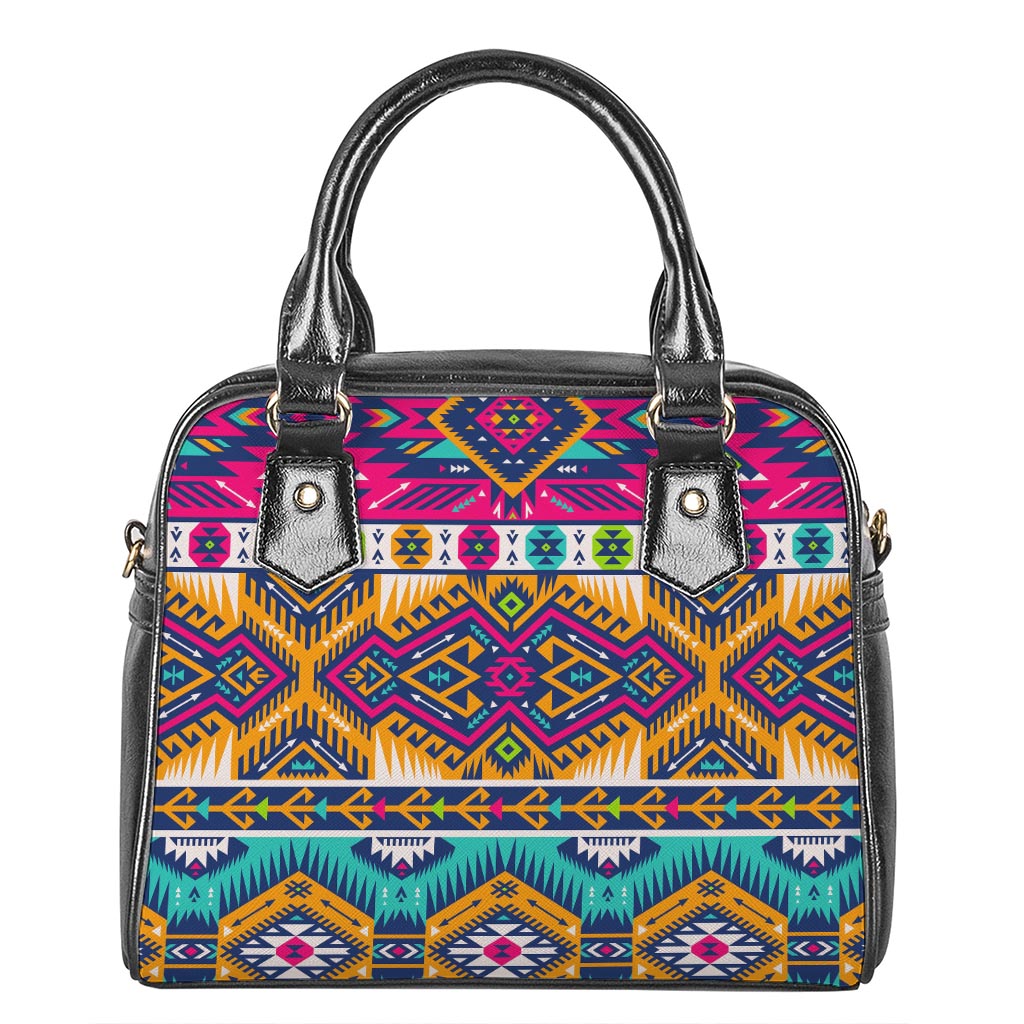 Bright Colors Aztec Pattern Print Shoulder Handbag