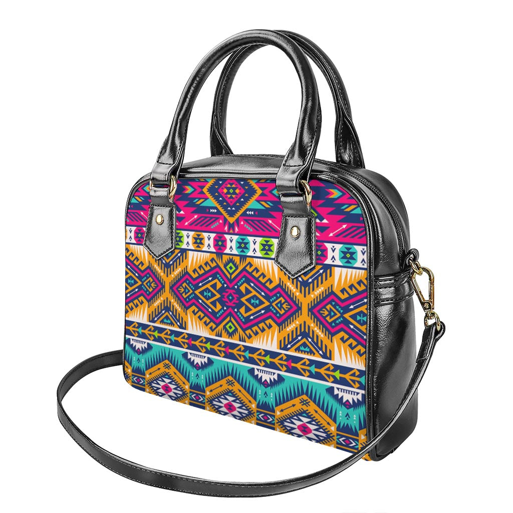 Bright Colors Aztec Pattern Print Shoulder Handbag