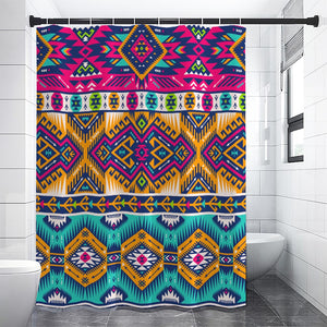 Bright Colors Aztec Pattern Print Shower Curtain