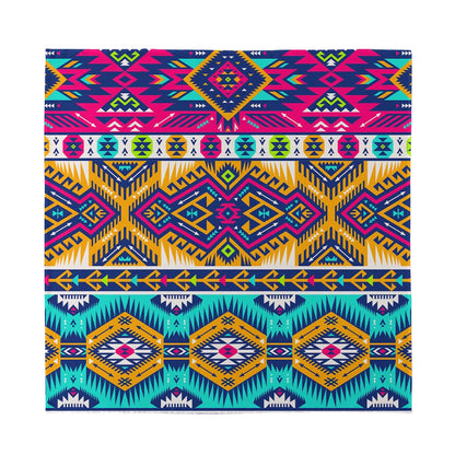 Bright Colors Aztec Pattern Print Silk Bandana
