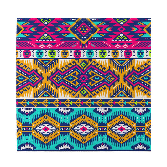 Bright Colors Aztec Pattern Print Silk Bandana