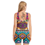 Bright Colors Aztec Pattern Print Sleeveless One Piece Swimsuit