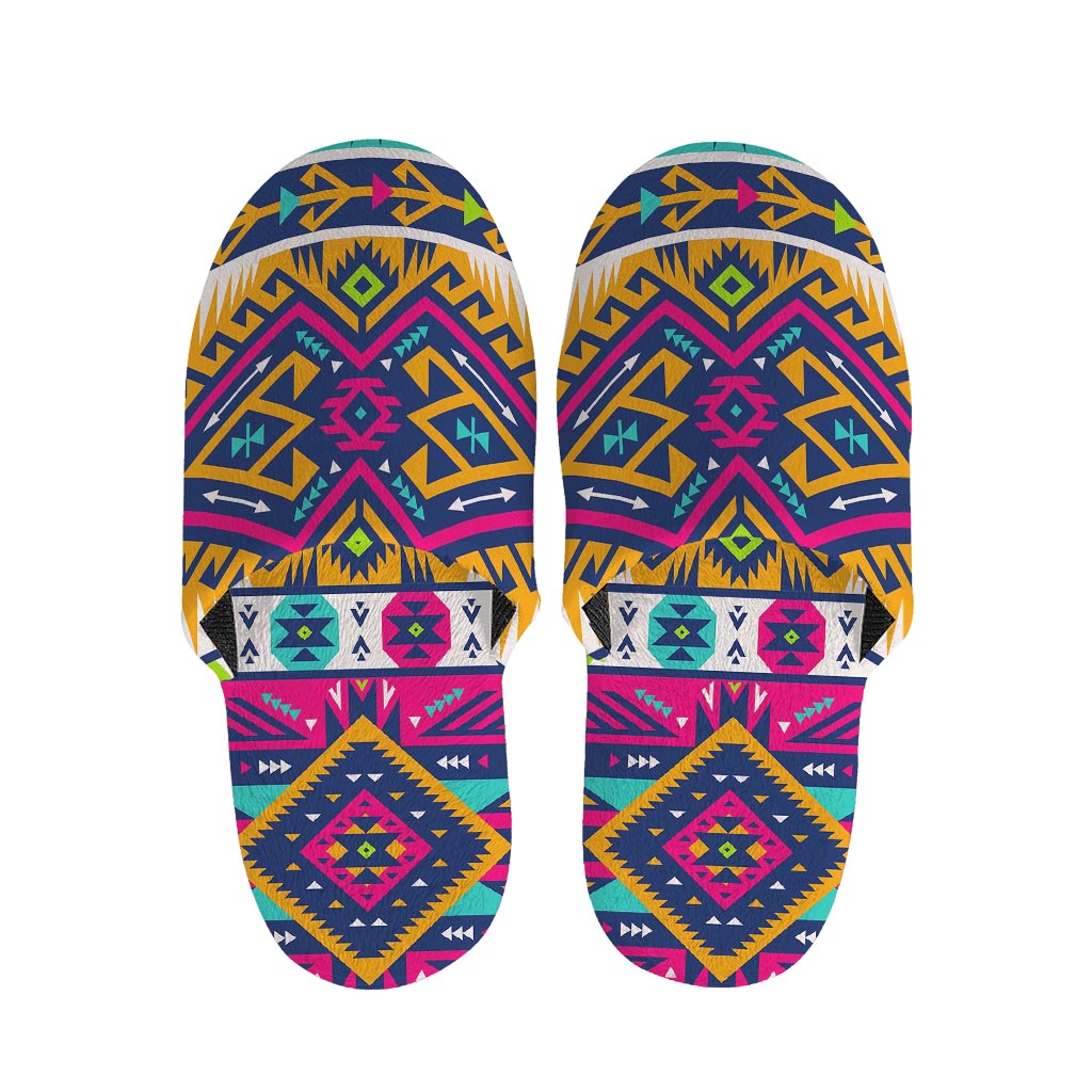 Bright Colors Aztec Pattern Print Slippers