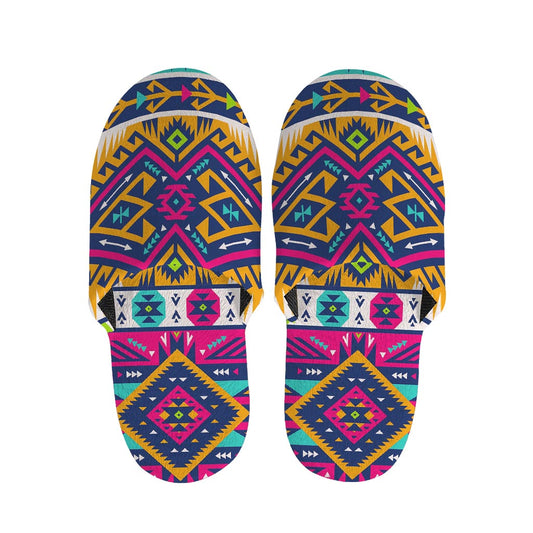 Bright Colors Aztec Pattern Print Slippers