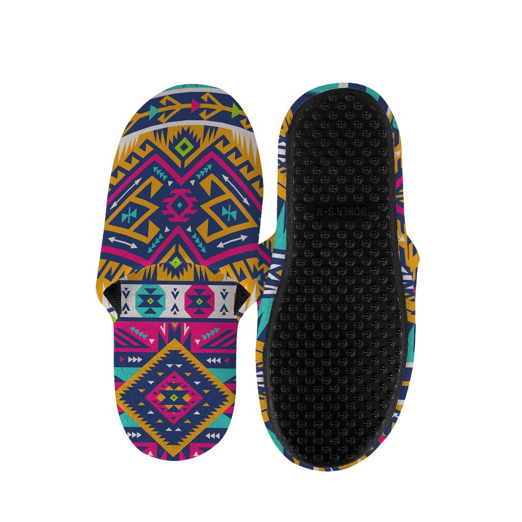 Bright Colors Aztec Pattern Print Slippers