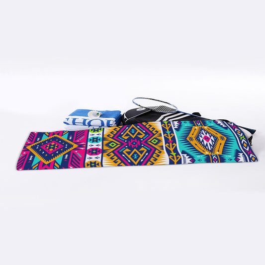 Bright Colors Aztec Pattern Print Sports Towel