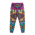 Bright Colors Aztec Pattern Print Sweatpants