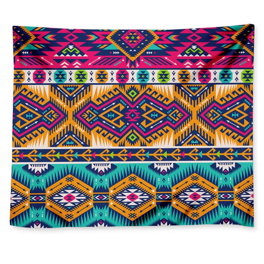 Bright Colors Aztec Pattern Print Tapestry