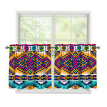 Bright Colors Aztec Pattern Print Tier Curtains