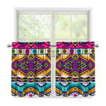 Bright Colors Aztec Pattern Print Tier Curtains